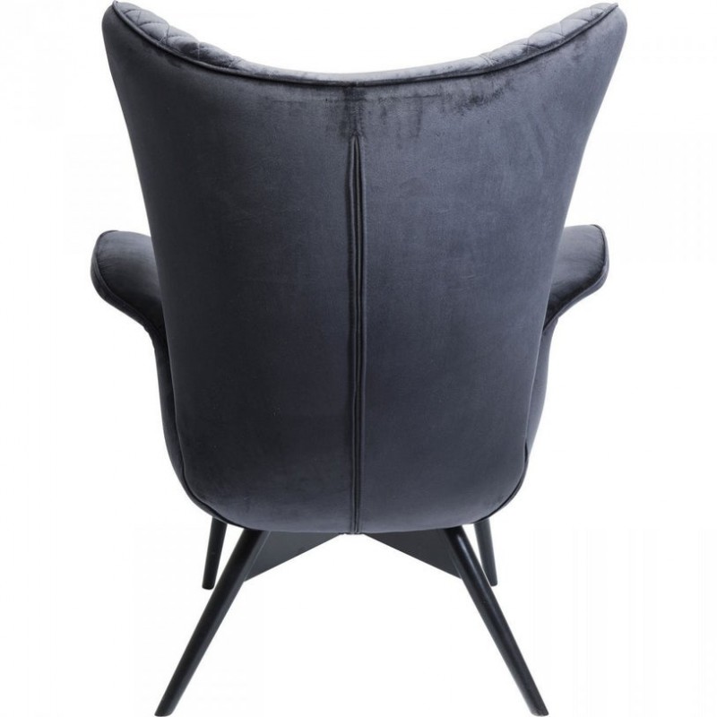 Armchair Tudor Velvet Black